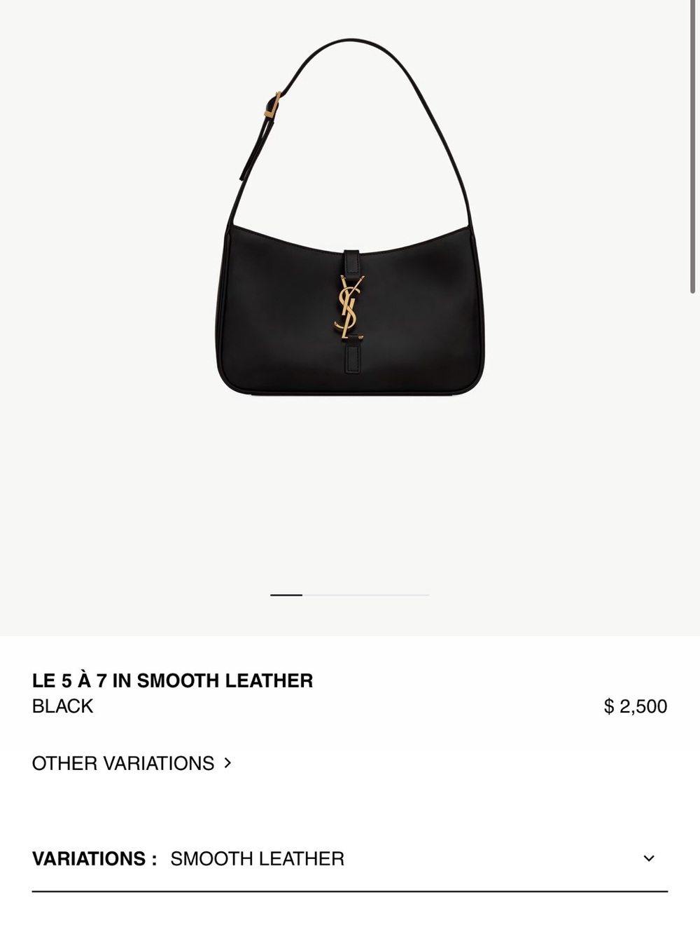 YSL Saint Laurent Smooth Leather Shoulder Bag - Black with Gold Hardware - Picture 3 of 16